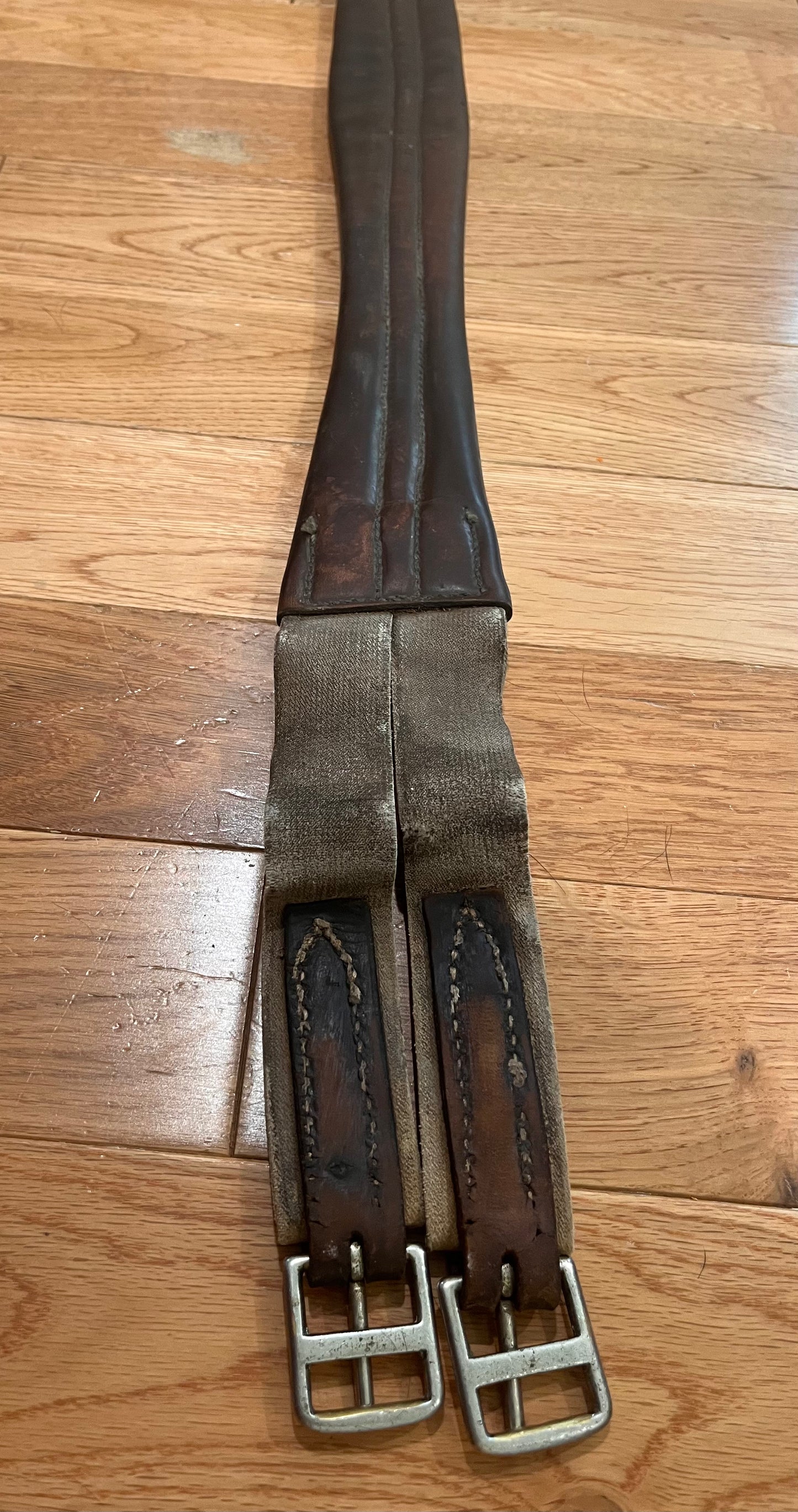 Brown Double Sided Elastic English Girth 50 Inch