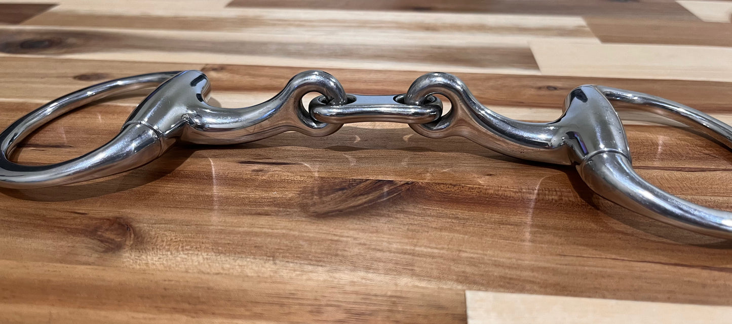 Curved French Link Eggbutt Snaffle 4.5 Inch