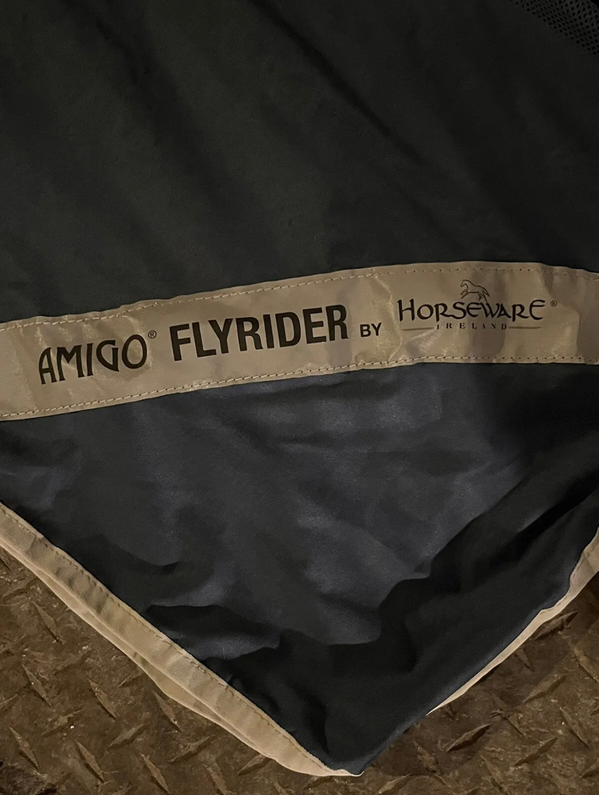 Large (78”-81”) Horseware Amigo Fly Rider Cover with Neck Protection in Blue