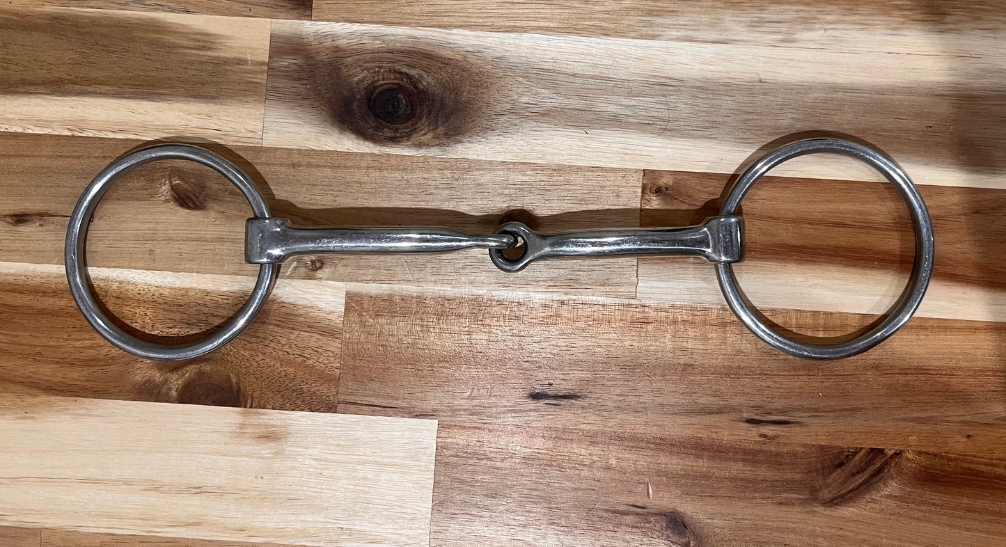 E Jeffries Curved Mouth Loose Ring Snaffle 5 3/4 Inch