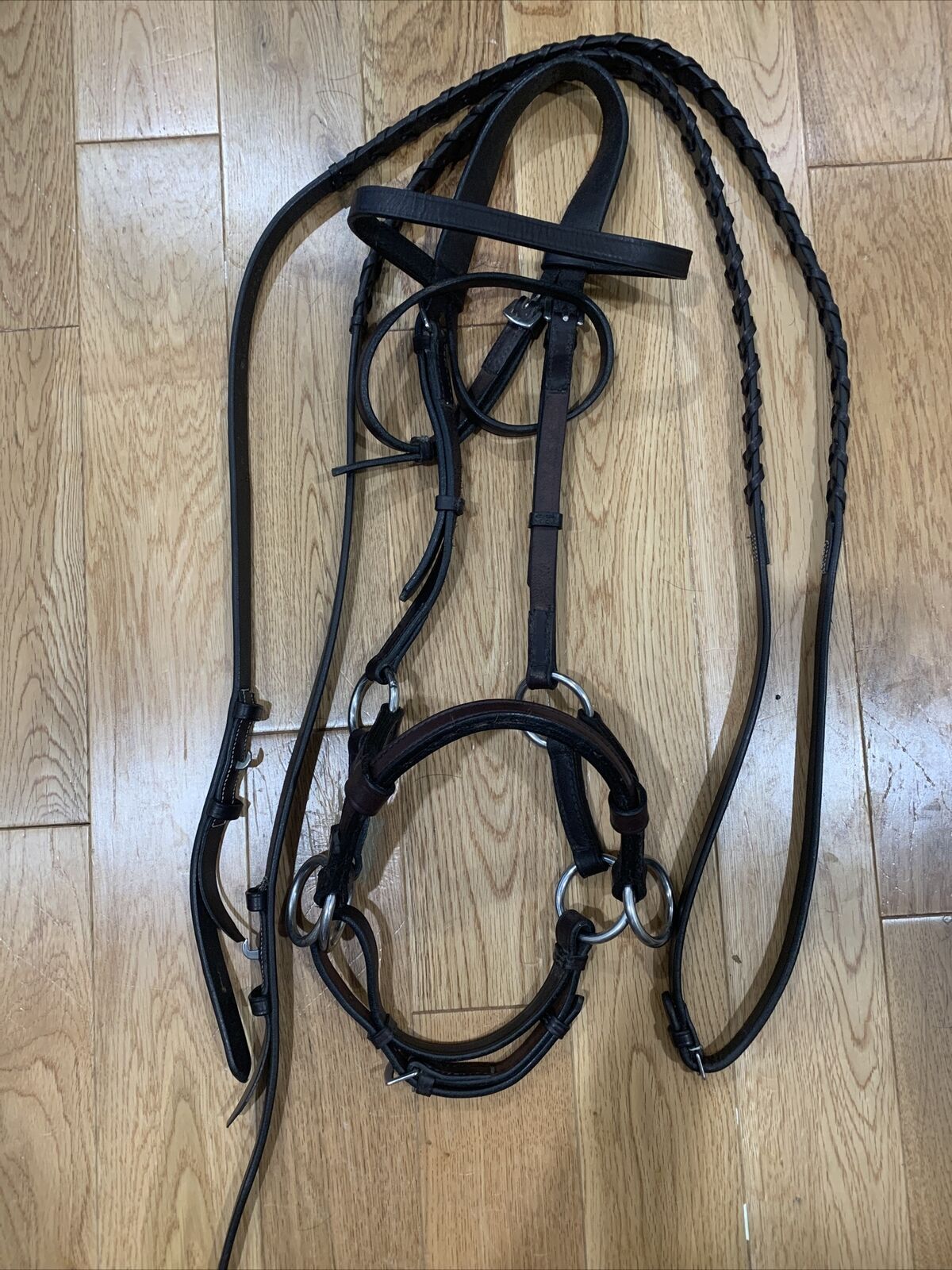 Tory Leather English Side Pull Brown Horse Bridle