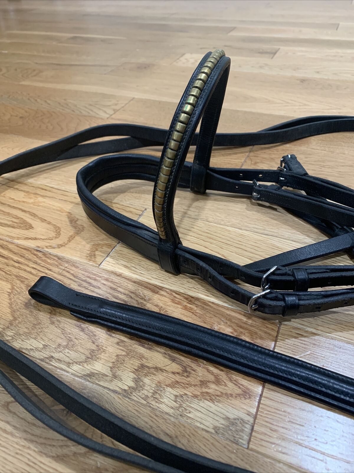Dover Suffolk Single Crown Dressage Black Horse Bridle