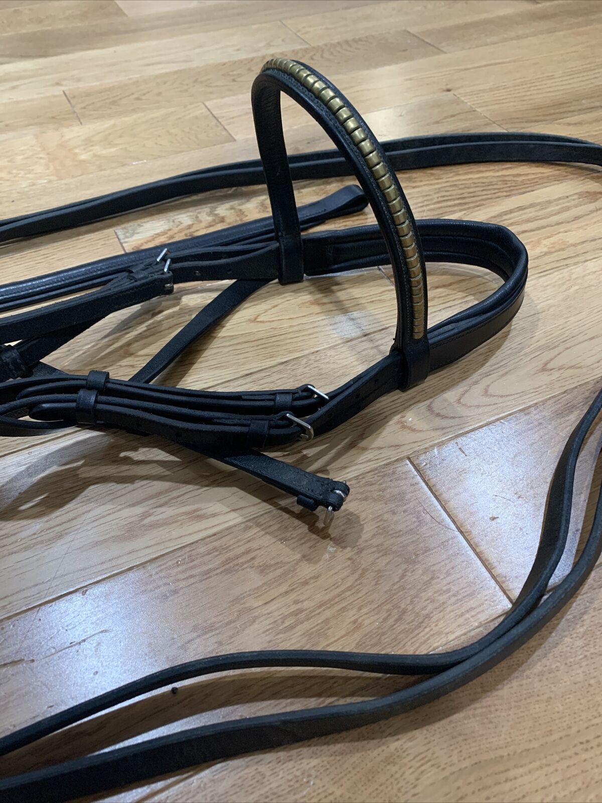 Dover Suffolk Single Crown Dressage Black Horse Bridle
