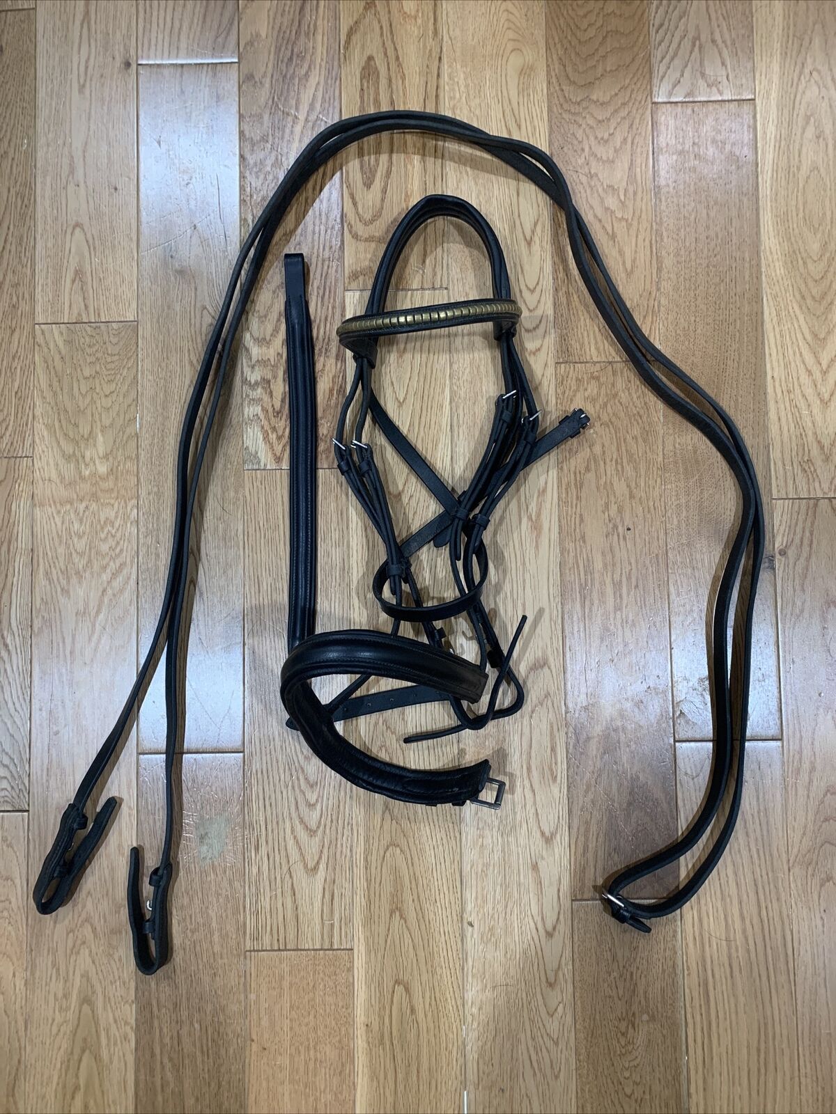 Dover Suffolk Single Crown Dressage Black Horse Bridle