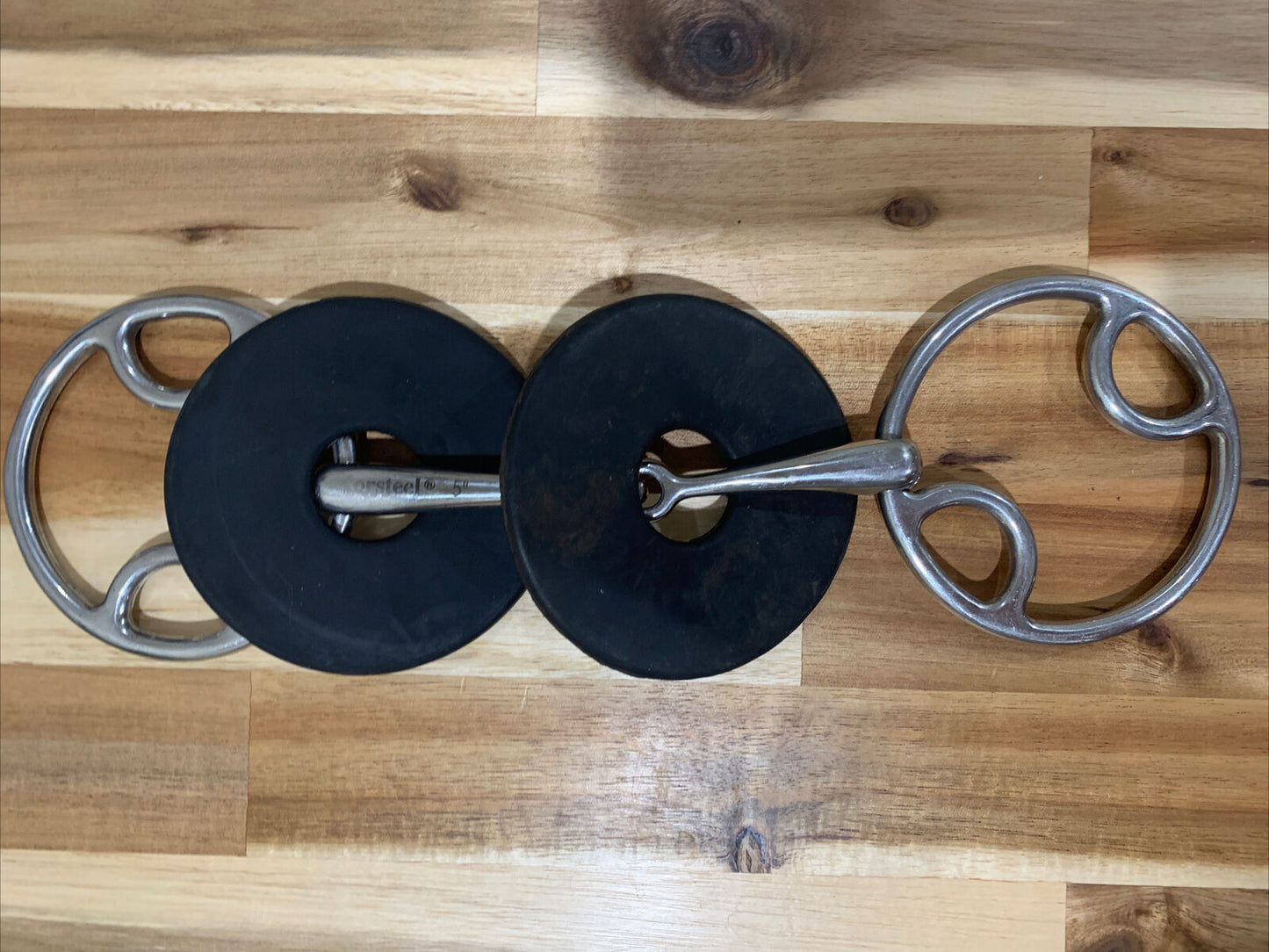 5 inch Korsteel Jointed Beval Loose Ring Snaffle Bit