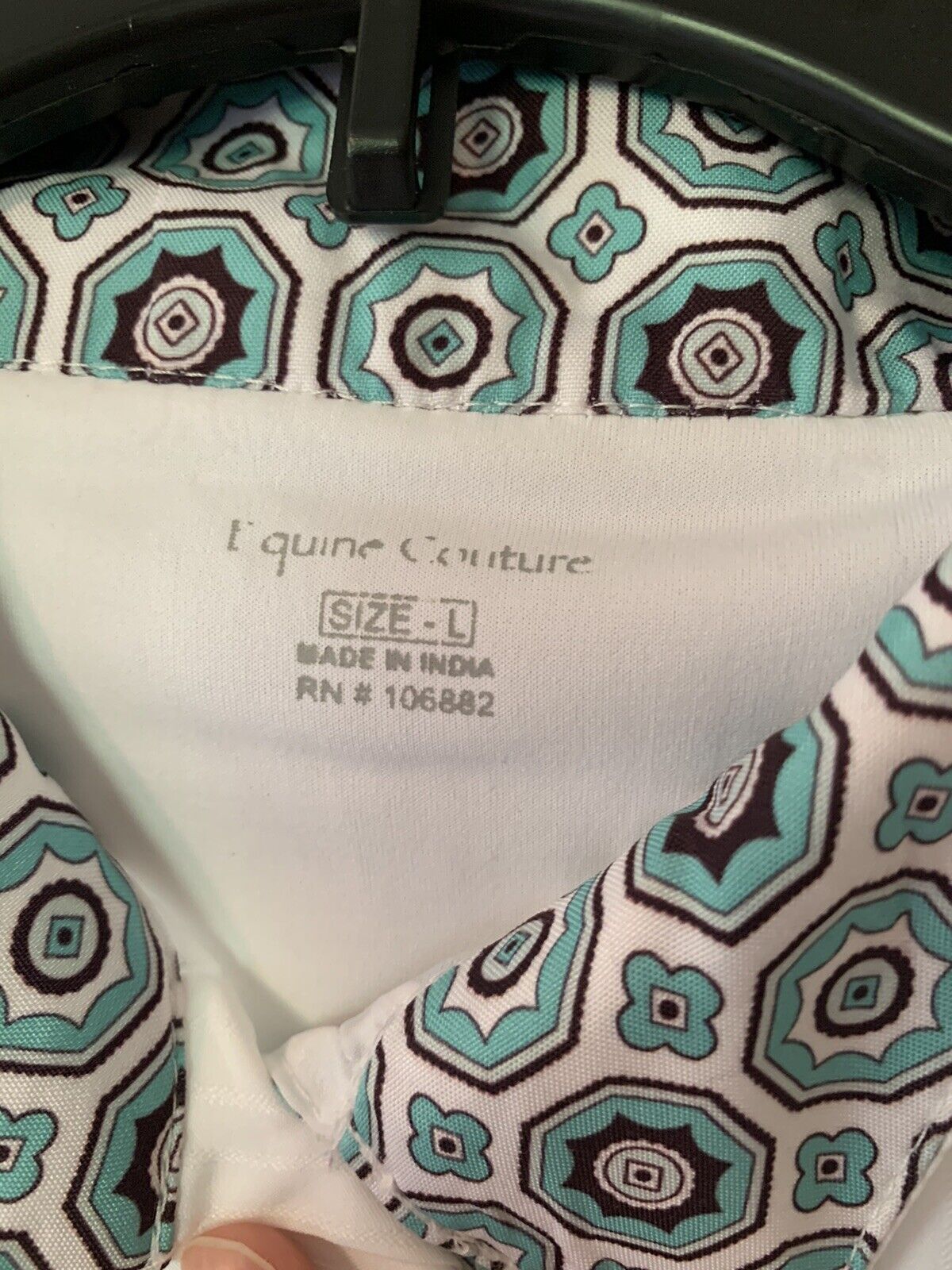 Large Equine Couture Short Sleeve White Women’s Show Shirt