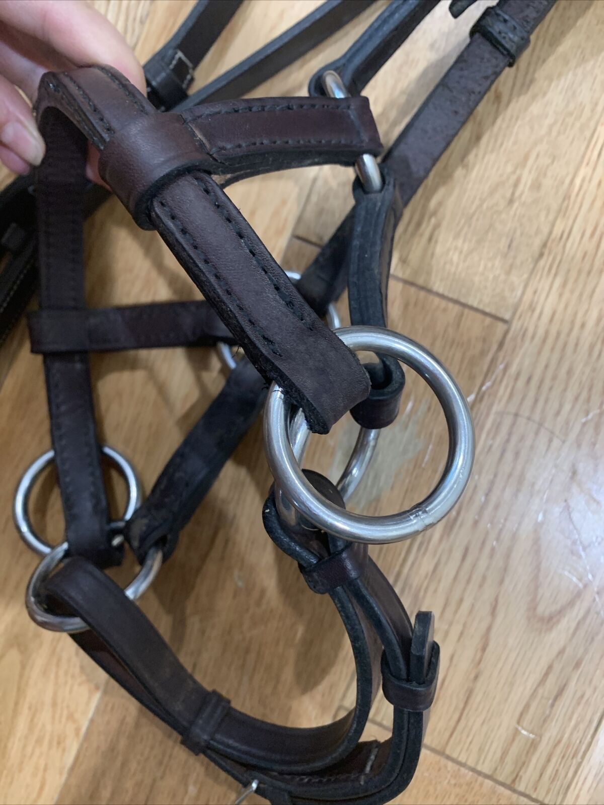 Tory Leather English Side Pull Brown Horse Bridle