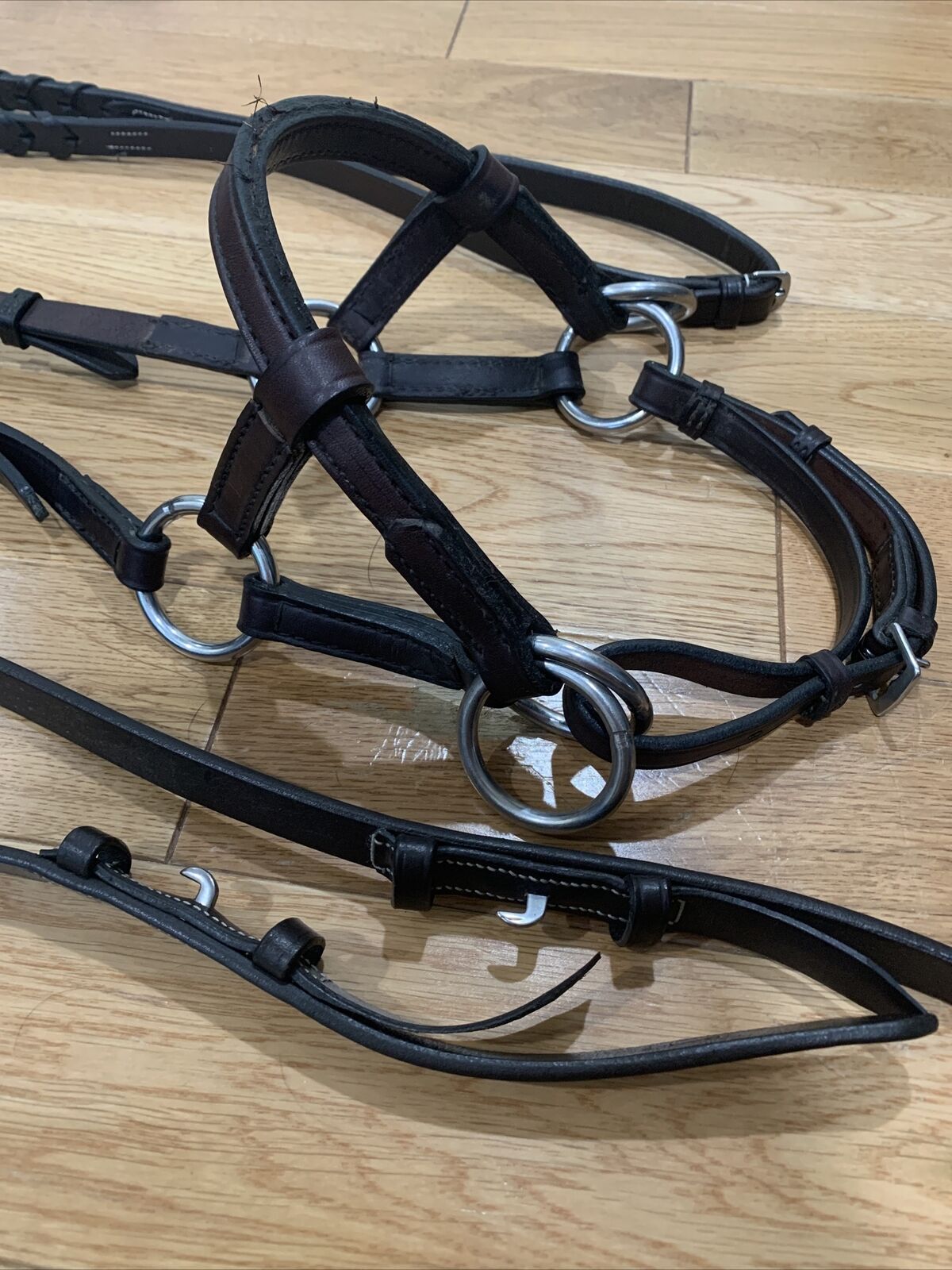 Tory Leather English Side Pull Brown Horse Bridle