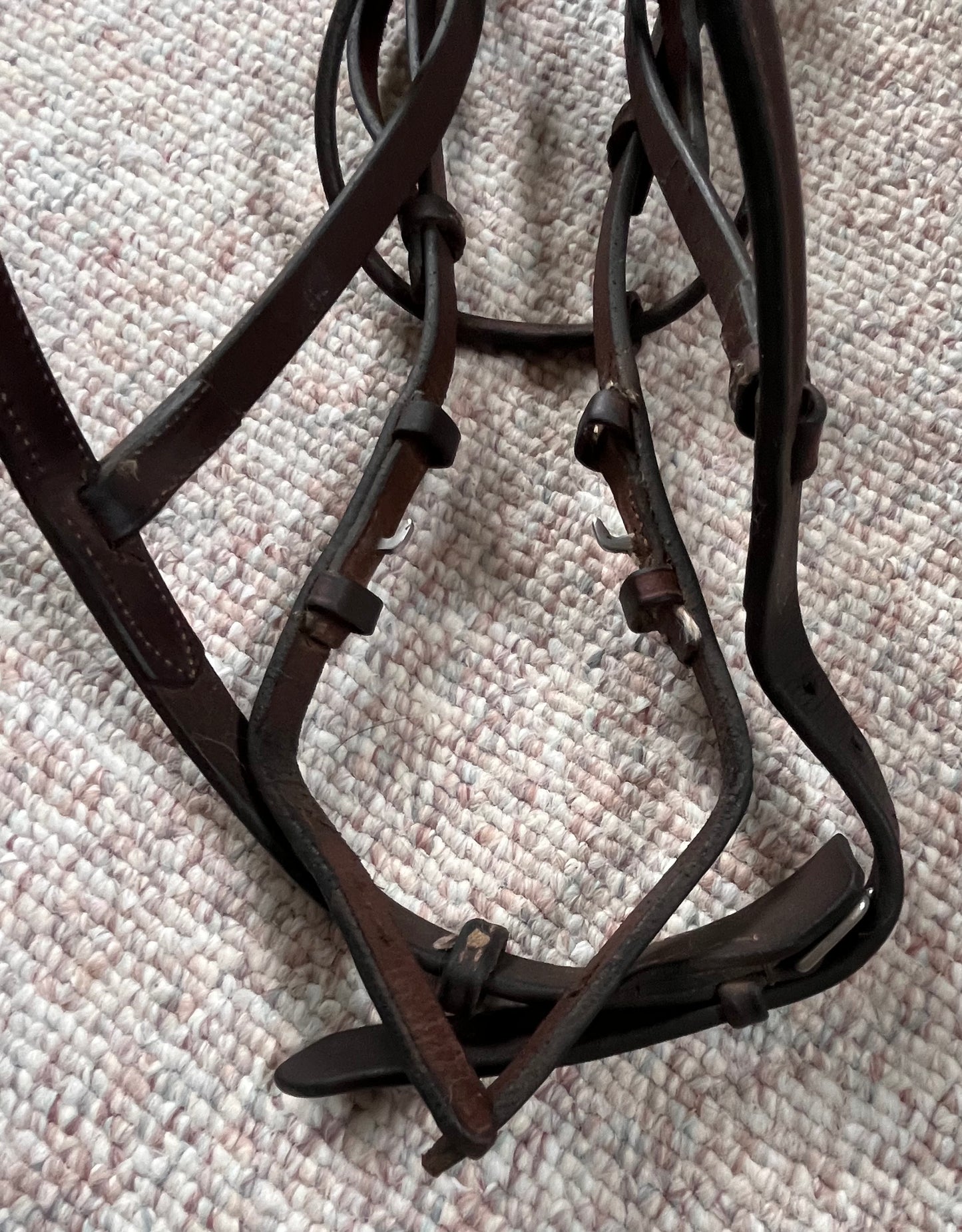 Hunter Jumper Raised Brown Snaffle Bridle Full
