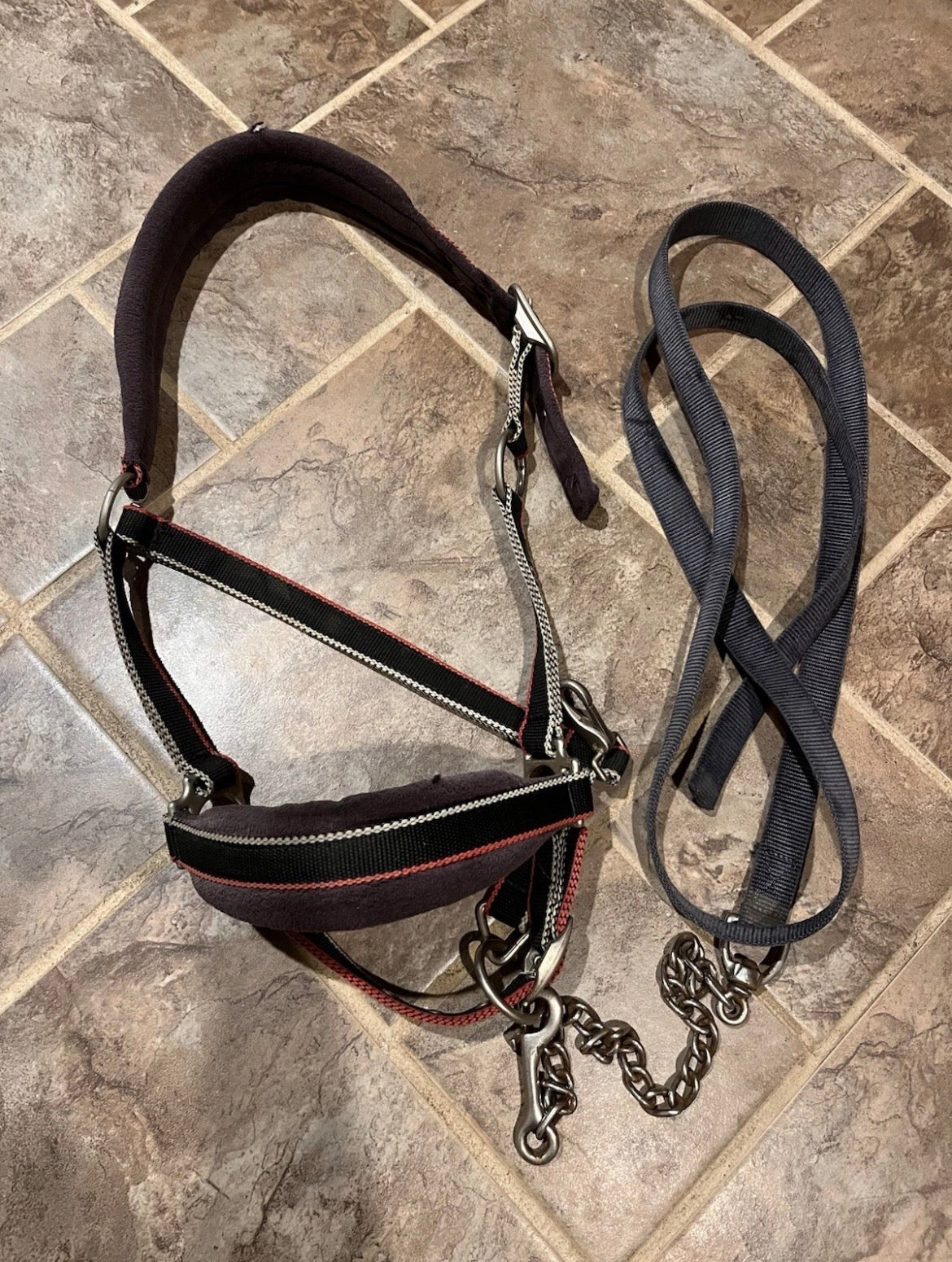 HORSEWARE RAMBO Fleece Padded Horse Size Halter W/Lead