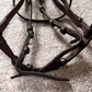 Hunter Jumper Raised Brown Snaffle Bridle Full