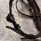Hunter Jumper Raised Brown Snaffle Bridle Full