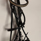 Cob Dressage Black Padded Noseband Brown NonFlash Bridle