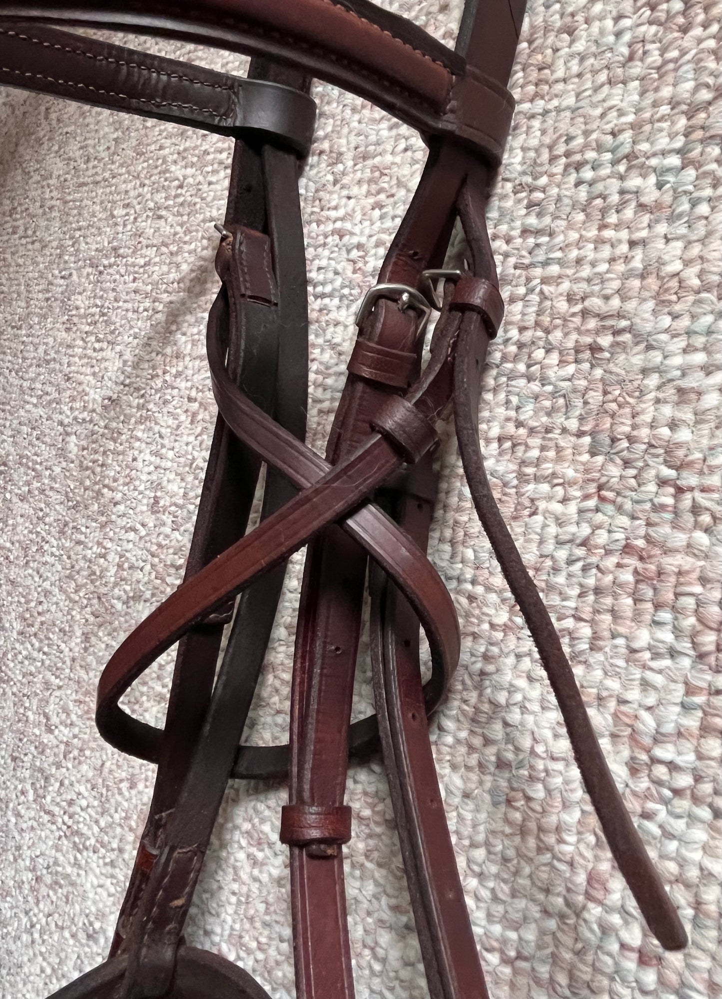 Hunter Jumper Raised Havana Brown Bridle Full