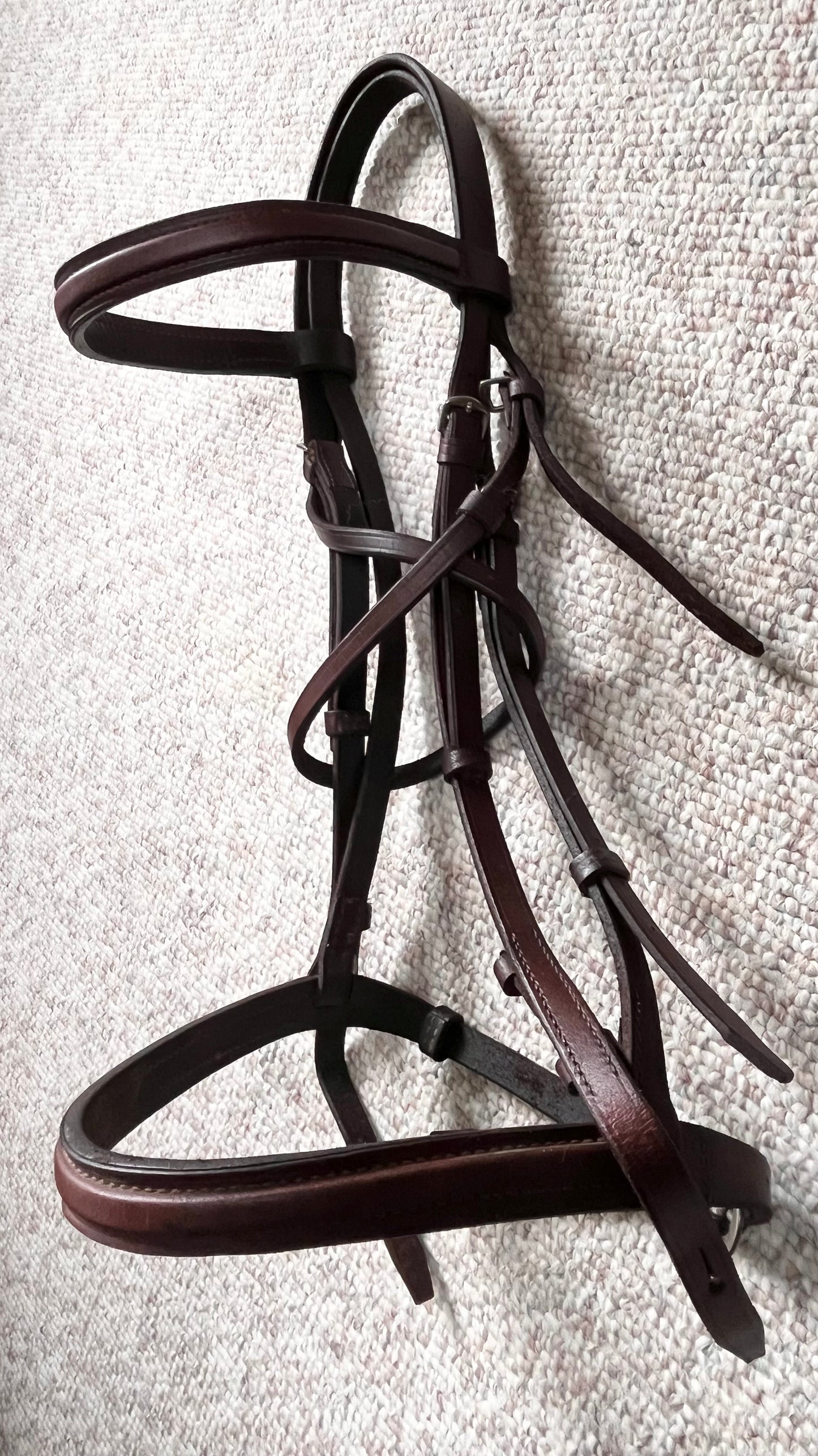 Hunter Jumper Raised Havana Brown Bridle Full