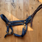 Dark Blue Leather Head Adjustable Nose Large Horse Halter
