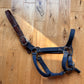 Dark Blue Leather Head Adjustable Nose Large Horse Halter