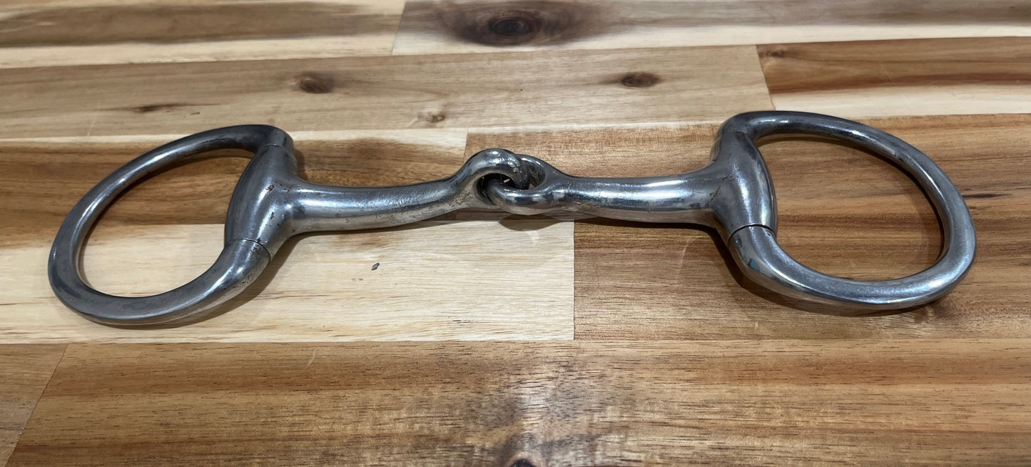 Metalab Jointed, Thick Brandon Eggbutt Snaffle Bit 4 3/4 Inch