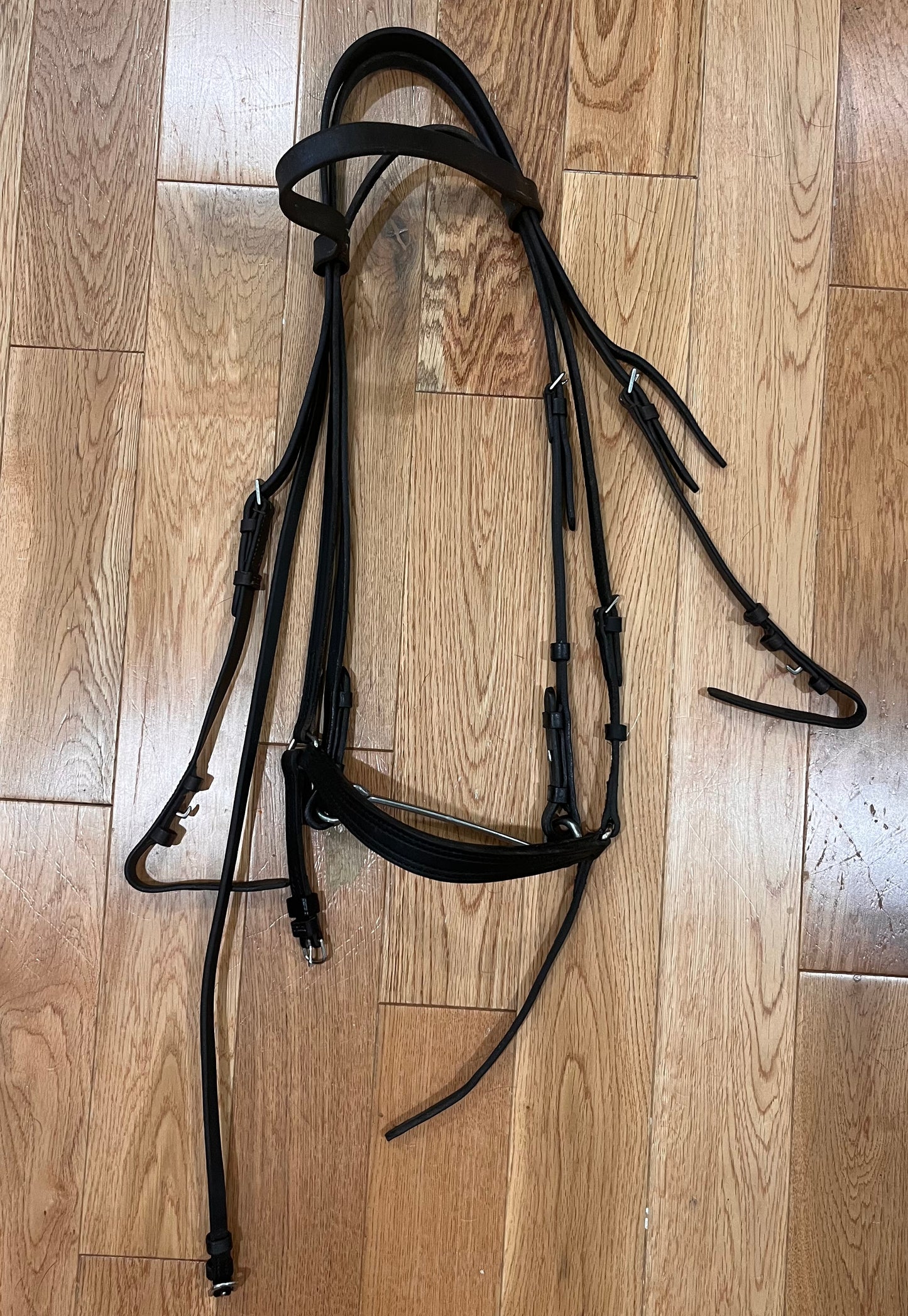 Paris Tack Black Brown Combo Double Bridle Horse Size