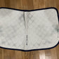 Seams Right Quilted Dressage Saddle Pad White/Blue Trim Full