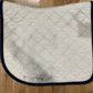 Seams Right Quilted Dressage Saddle Pad White/Blue Trim Full