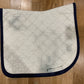 Seams Right Quilted Dressage Saddle Pad White/Blue Trim Full